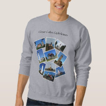 グレートレイクス灯台スタンプTシャツ ブラックレタリング