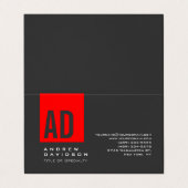 グレートレンディーレッドストライプモノグラムビジネスカード 名刺 (外部フラット)