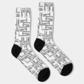 グレートロンボーン十字型の白いパターン ソックス (右)