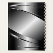 グレートーンステンレス鋼メタリックルック – モノグラム プランナー手帳 (裏面)