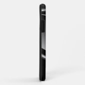 グレートーンステンレス鋼メタリルック – モノグラム Case-Mate iPhoneケース (裏面/右)