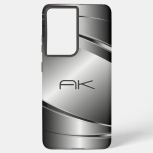 グレートーンステンレス鋼メタリルック – モノグラム SAMSUNG GALAXY S21 ULTRAケース