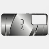 グレートーンステンレス鋼メタリルック – モノグラム SAMSUNG GALAXYケース (左側面)