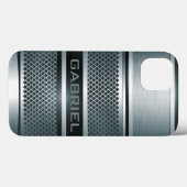 グレートーンメタルルックコラージュ – モノグラム Case-Mate iPhoneケース (裏面 (横))