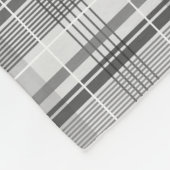 グレートーンヴィンテージプレイドジオメトリパターン フリースブランケット (角)