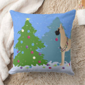 グレート飾・ダンは森の中のクリスマスツリー クッション (ブランケット)