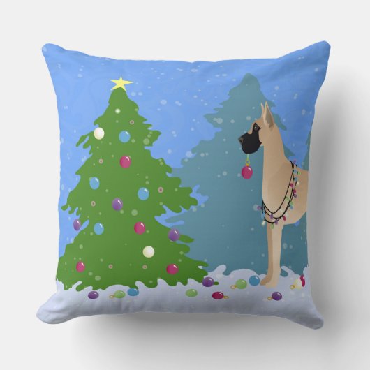 グレート飾・ダンは森の中のクリスマスツリー クッション (正面)