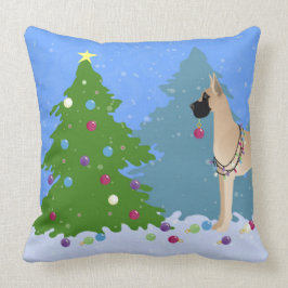 グレート飾・ダンは森の中のクリスマスツリー クッション