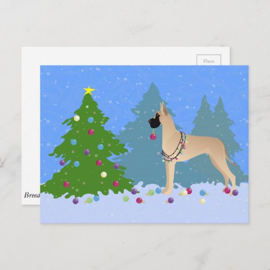 グレート飾・ダンは森の中のクリスマスツリー シーズンポストカード (正面/裏面)