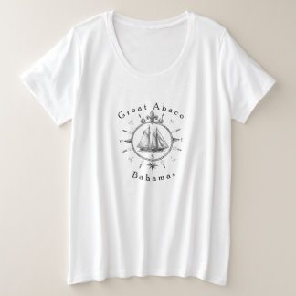 グレート・アバコ バハマ航海用コンパス セイル プラスサイズTシャツ