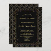 グレート・ギャツビー ヴィンテージ アートデコ ブライズシャワー 招待状 (正面/裏面)