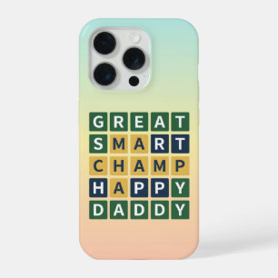 グレート スマート チャンプ ハッピー ダディ ワードル風お父さんデザイン iPhone 15 PROケース