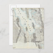 グレート・ソルト湖の地図 ポストカード (正面/裏面)