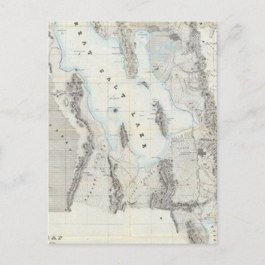 グレート・ソルト湖の地図 ポストカード (正面)