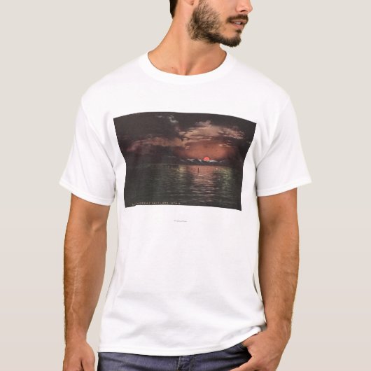 グレート・ソルト湖の湖の眺めのUTSunset場面 Tシャツ (正面)