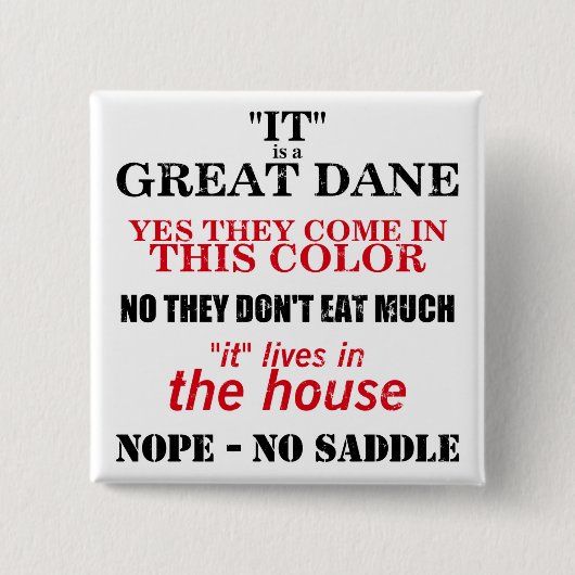 グレート・ダン歩くの回答 缶バッジ (正面)