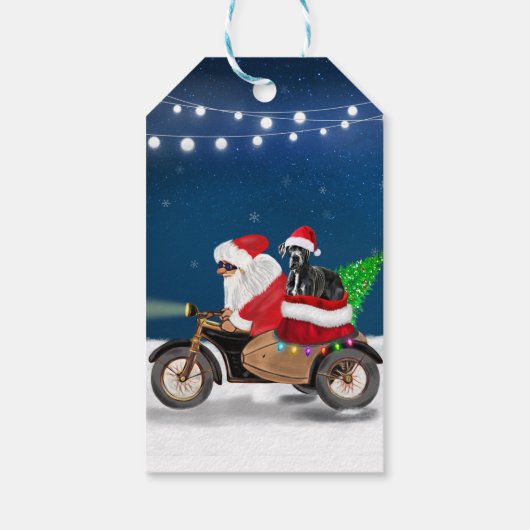 グレート・ダン犬クリスマスサンタクロース ギフトタグ (裏面)