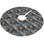 グレート・ダン雪そりのクリスマスデコール ブラッシュドポリエステルツリースカート (アングル)