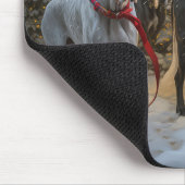 グレート・ダン雪そりのクリスマスデコール マウスパッド (コーナー)