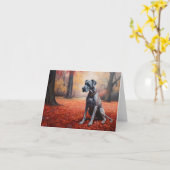 グレート・ダン・イン・紅葉秋 カード (黄色い花)