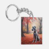 グレート・ダン・イン・紅葉秋 キーホルダー (正面左)