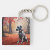 グレート・ダン・イン・紅葉秋 キーホルダー (裏面)