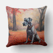 グレート・ダン・イン・紅葉秋 クッション (裏面)