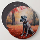 グレート・ダン・イン・紅葉秋 缶バッジ (正面&裏面)