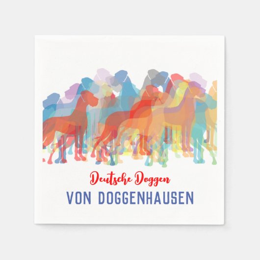 グレート・ダン・カラーフル スタンダードカクテルナプキン (正面)