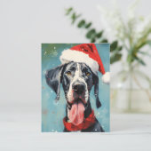 グレート・ダン・クリスマスブラシのアートワーク絵画(Great Dane Christmas bru シーズンカード (スタンド正面)