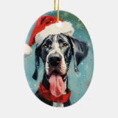 グレート・ダン・クリスマスブラシのアートワーク絵画(Great Dane Christmas bru セラミックオーナメント (裏面)