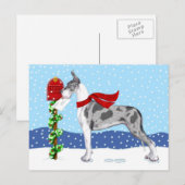 グレート・ダン・クリスマスメール・メルル シーズンポストカード (正面/裏面)