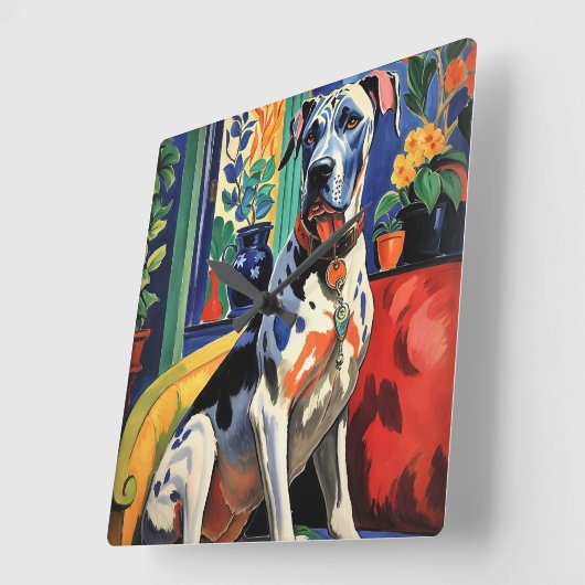 グレート・ダン スクエア壁時計 (傾斜)