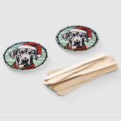 グレート・ダン・ステンドグラス・クリスマス ハンドファン (組立なし)