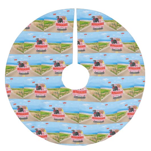 グレート・ダン・ドッグ・バレンタイン・トラック ブラッシュドポリエステルツリースカート (正面)