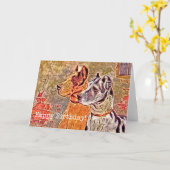 グレート・ダン、ハッピーバースデー カード (黄色い花)