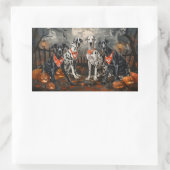 グレート・ダン・ハロウィン不気味 長方形シール (バッグ)