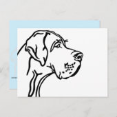 グレート・ダン・ヘッド・スケッチ ポストカード (正面/裏面)