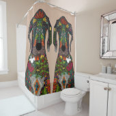 グレート・ダン・ラブ・ベージュ シャワーカーテン (インサイチュ)