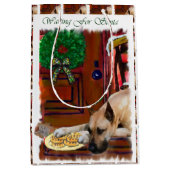 グレート・ダン（子鹿）のクリスマス ミディアムペーパーバッグ (正面)