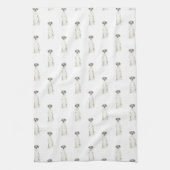 グレート・ダン(白黒・ハーレクイン) キッチンタオル (縦)