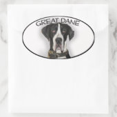 グレート・ダン – 自然耳 楕円形シール (バッグ)