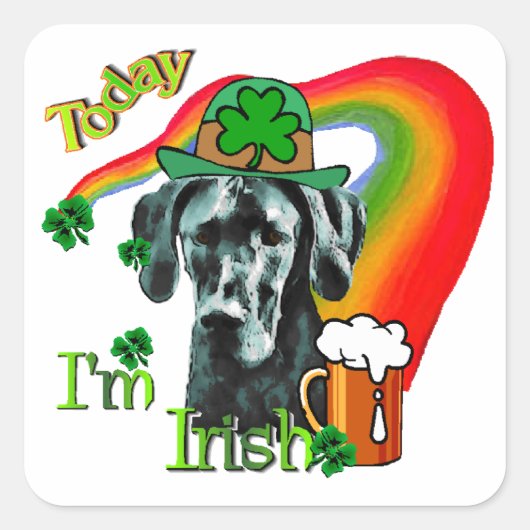 グレート・ダン・St patricks day スクエアシール (正面)