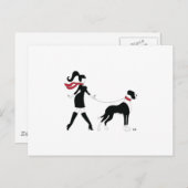 グレート・デイン・アンド・ガール ポストカード (正面/裏面)