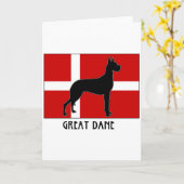 グレート・デーン カード (黄色い花)