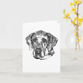 グレート・デーン・ヒーロー・スケッチ・グリーティング・カード カード (黄色い花)