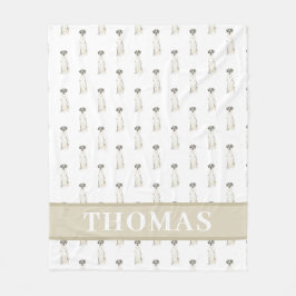 グレート・デーン (ブラックホワイト ハーレクイン) フリースブランケット