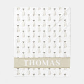 グレート・デーン(ブラック・ホワイト・ハーレクイン) フリースブランケット (正面)