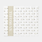 グレート・デーン(ブラック・ホワイト・ハーレクイン) フリースブランケット (正面(横))