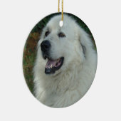 グレート・ピレニーズのクリスマスのオーナメントのポートレート セラミックオーナメント (右)